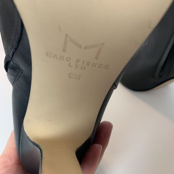 MARC FISHER Mella Black Leather Ankle Boots like new 9 - Picture 7 of 9